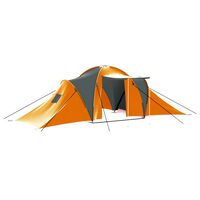 vidaXL Campingzelt 9 Personen Stoff Grau und Orange