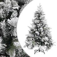 vidaXL Weihnachtsbaum mit Zapfen Beschneit 150 cm PVC & PE