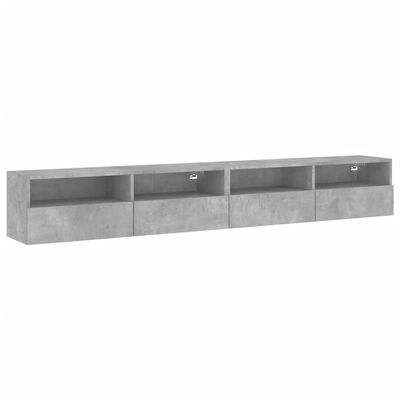 vidaXL TV-Wandschränke 2 Stk. Betongrau 100x30x30 cm Holzwerkstoff