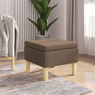 vidaXL Hocker mit Holzbeinen Braun Stoff