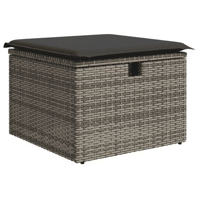 vidaXL 6-tlg. Garten-Sofagarnitur mit Kissen Grau Poly Rattan