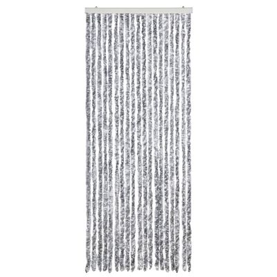 vidaXL Insektenschutz-Vorhang Weiß und Grau 56x200 cm Chenille