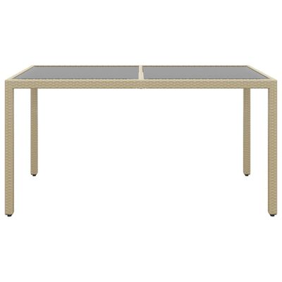 vidaXL 5-tlg. Garten-Essgruppe Poly Rattan und Hartglas Beige