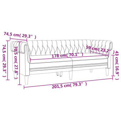 vidaXL 3-tlg. Sofagarnitur Taupe Stoff