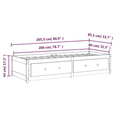 vidaXL Tagesbett Honigbraun 80x200 cm Massivholz Kiefer