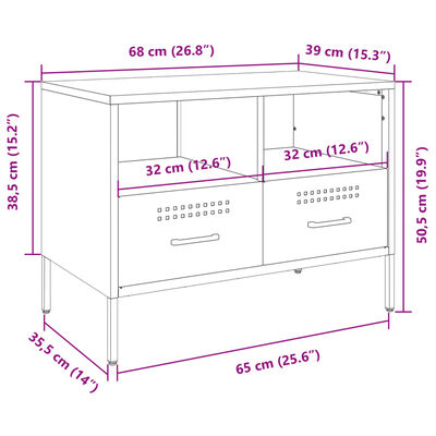 vidaXL TV-Schrank Anthrazit 68x39x50,5 cm Stahl