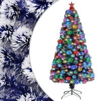 vidaXL Künstlicher Weihnachtsbaum mit Beleuchtung 120 cm Glasfaser