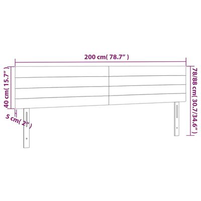 vidaXL Kopfteile 2 Stk. Dunkelblau 100x5x78/88 cm Samt