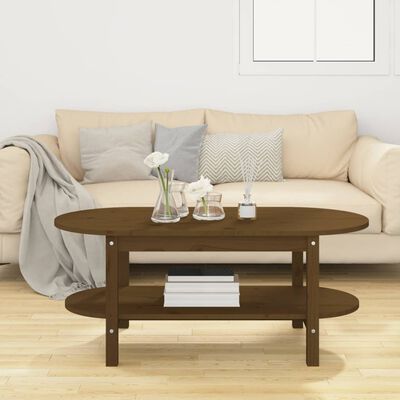 vidaXL Couchtisch Honigbraun 110x55x45 cm Massivholz Kiefer