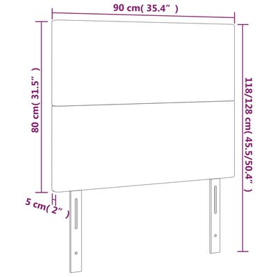 vidaXL Kopfteile 2 Stk. Hellgrau 90x5x78/88 cm Samt