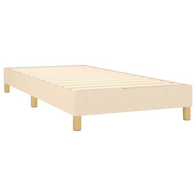 vidaXL Boxspringbett mit Matratze Creme 80x200 cm Stoff