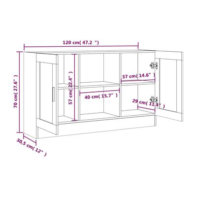 vidaXL Sideboard Räuchereiche 120x30,5x70 cm Holzwerkstoff