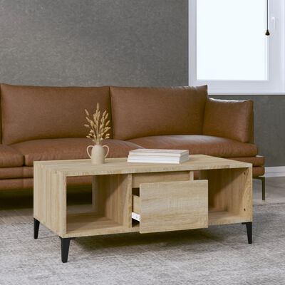 vidaXL Couchtisch Sonoma-Eiche 90x50x36,5 cm Holzwerkstoff