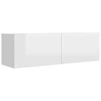 vidaXL TV-Schrank Hochglanz-Weiß 100x30x30 cm Holzwerkstoff