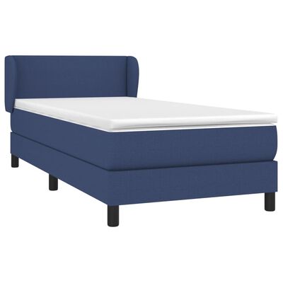 vidaXL Boxspringbett mit Matratze Blau 100x200 cm Stoff