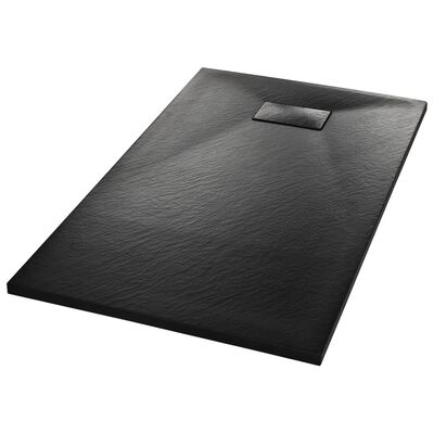 vidaXL Duschwanne SMC Schwarz 120×70 cm