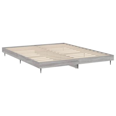 vidaXL Bettgestell Grau Sonoma 140x200 cm Holzwerkstoff