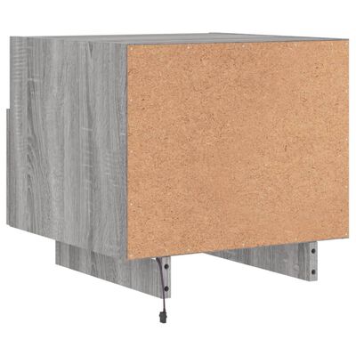 vidaXL Nachttisch mit LED-Leuchten Grau Sonoma 40x39x37 cm