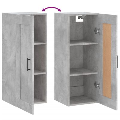 vidaXL Wandschrank Betongrau 34,5x34x90 cm Holzwerkstoff