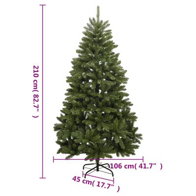 vidaXL Künstlicher Weihnachtsbaum Klappbar 300 LEDs & Kugeln 210 cm