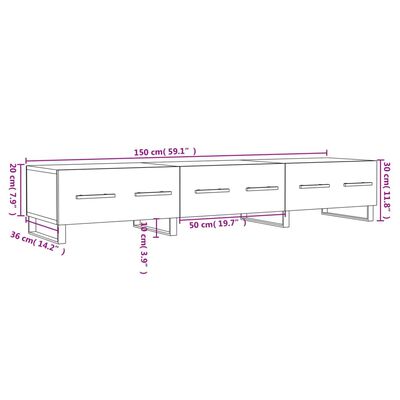 vidaXL TV-Schrank Braun Eichen-Optik 150x36x30 cm Holzwerkstoff