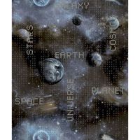 Noordwand Tapete Good Vibes Galaxy Planets and Text Blau und Schwarz