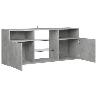 vidaXL TV-Schrank mit LED-Leuchten Betongrau 120x30x50 cm