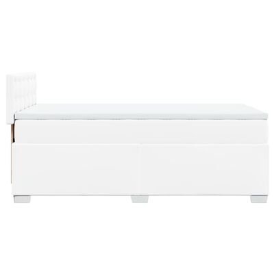 vidaXL Boxspringbett mit Matratze Weiß 80x200 cm Kunstleder