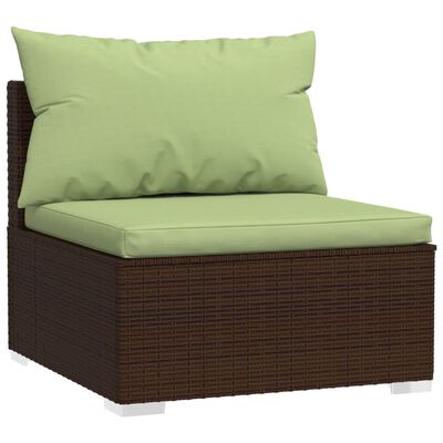 vidaXL 8-tlg. Garten-Lounge-Set mit Kissen Poly Rattan Braun