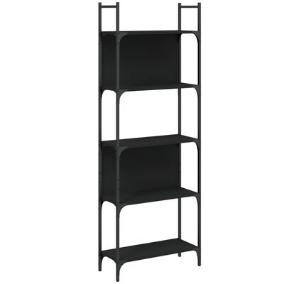 vidaXL Bücherregal 5 Böden Schwarz 60,5x24x166,5 cm Holzwerkstoff