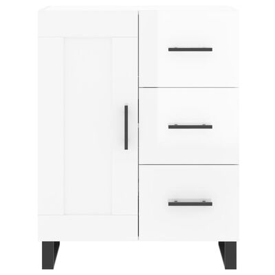 vidaXL Highboard Hochglanz-Weiß 69,5x34x180 cm Holzwerkstoff