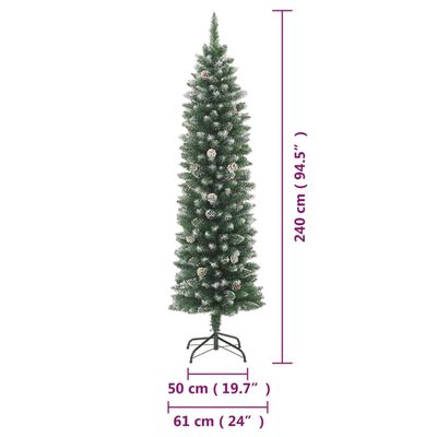 vidaXL Künstlicher Weihnachtsbaum mit Ständer Schlank 240 cm PVC