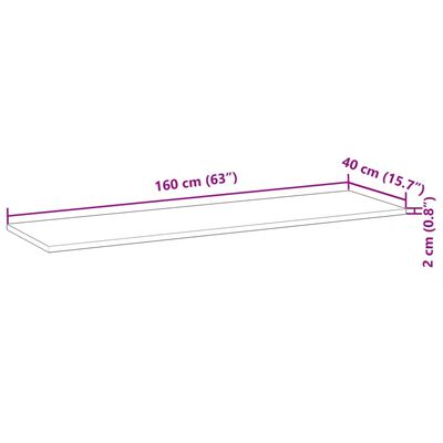 vidaXL Tischplatte 160x40x2 cm Rechteckig Massivholz Akazie