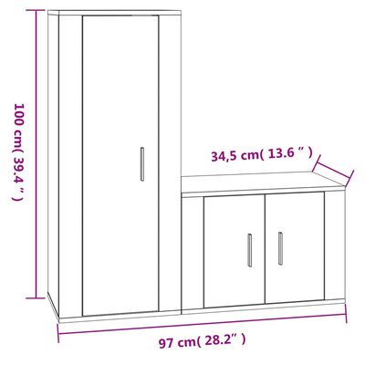 vidaXL 2-tlg. TV-Schrank-Set Sonoma-Eiche Holzwerkstoff