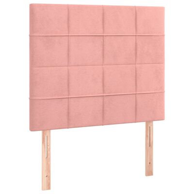 vidaXL Boxspringbett mit Matratze Rosa 90x190 cm Samt