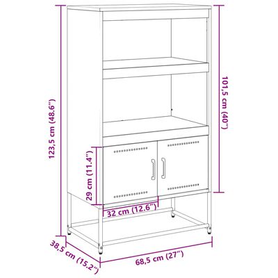 vidaXL TV-Schrank Anthrazit 100,5x39x60,5 cm Stahl