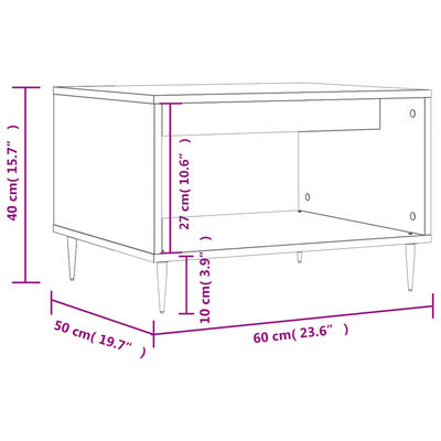 vidaXL Couchtisch Hochglanz-Weiß 60x50x40 cm Holzwerkstoff