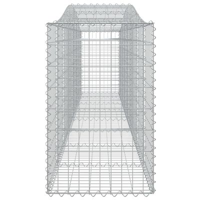 vidaXL Gabionen mit Hochbogen 8 Stk. 400x50x80/100cm Verzinktes Eisen