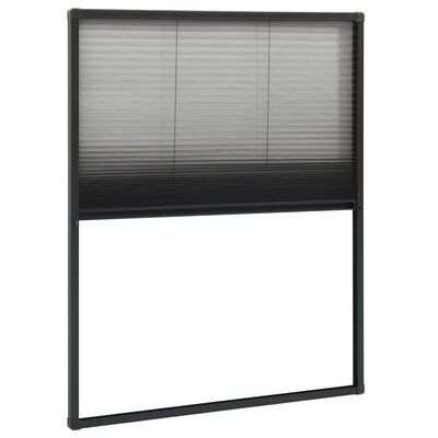 vidaXL Insektenschutz-Plissee für Fenster Aluminium Anthrazit 80x100cm