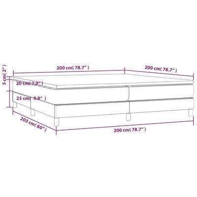 vidaXL Boxspringbett mit Matratze Taupe 200x200 cm Stoff