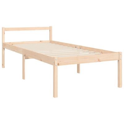 vidaXL Seniorenbett mit Kopfteil Massivholz