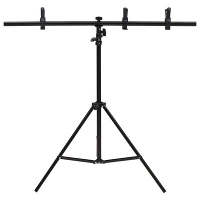 vidaXL Hintergrundständer T-Form Schwarz 91x60x(70-200) cm