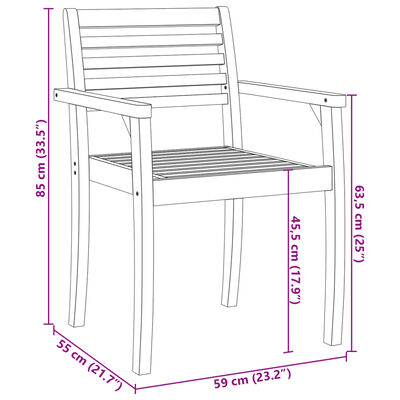 vidaXL Gartenstühle 8 Stk. 59x55x85 cm Massivholz Akazie