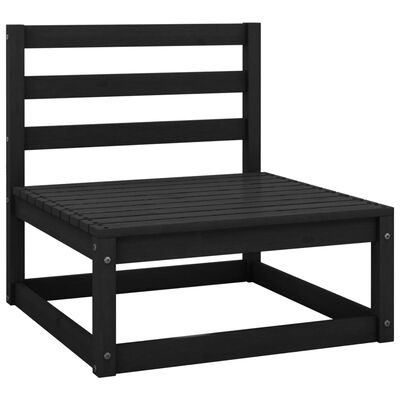 vidaXL 8-tlg. Garten-Lounge-Set Schwarz Massivholz Kiefer