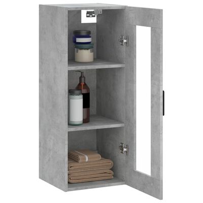 vidaXL Wandschrank Betongrau 34,5x34x90 cm