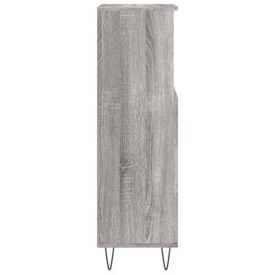 vidaXL Badschrank Grau Sonoma 30x30x100 cm Holzwerkstoff