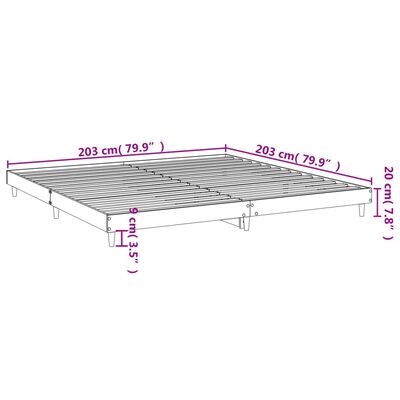 vidaXL Bettgestell Weiß 200x200 cm Holzwerkstoff