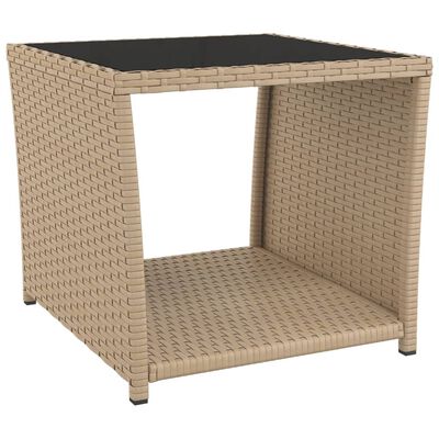 vidaXL 3-tlg. Garten-Lounge-Set Beige Poly Rattan & Stahl