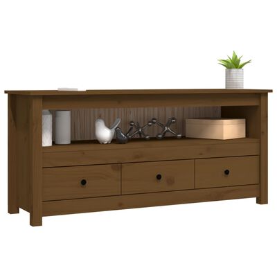 vidaXL TV-Schrank Honigbraun 114x35x52 cm Massivholz Kiefer