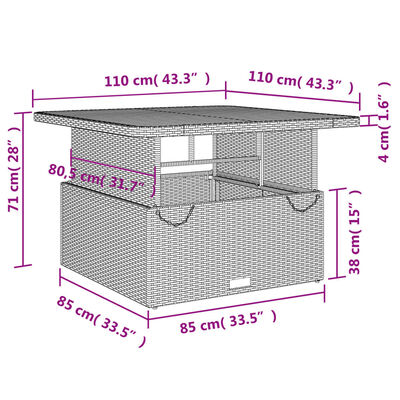 vidaXL 5-tlg. Garten-Essgruppe mit Kissen Schwarz Poly Rattan